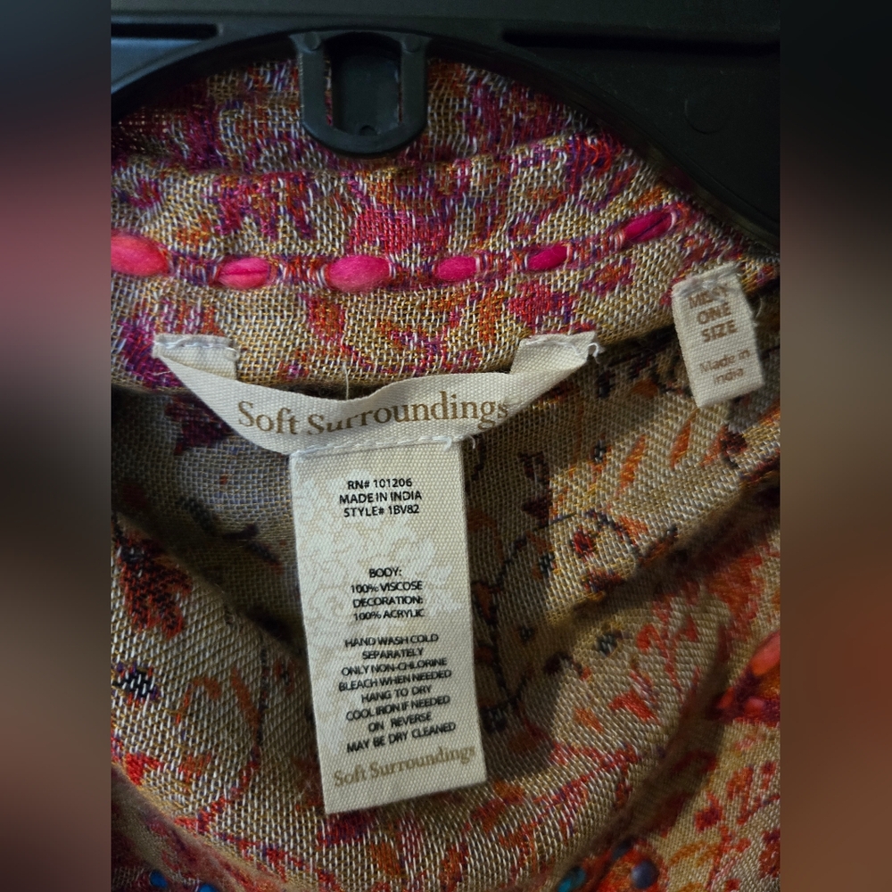 Soft Surroudings Colorful Paisley Sleeveless Vest - Picture 2 of 5